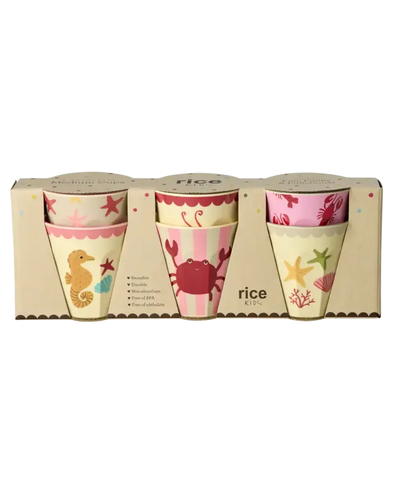 Rice Beker - Koraal - Ocean - Set van 6