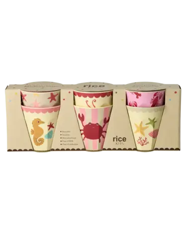 Rice Beker - Koraal - Ocean - Set van 6