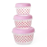 Rice Voorraaddoosjes Hartjes  - Roze - Set van 3