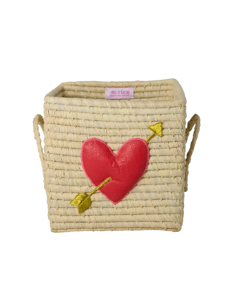 Rice Raffia opbergmand - Hart Cupido