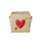 Rice Raffia opbergmand - Hart Cupido