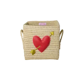 Rice Raffia opbergmand - Hart Cupido