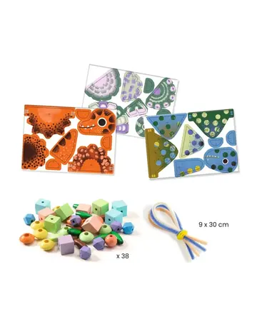 Djeco Verschrikkelijk Dino's - Rijgen