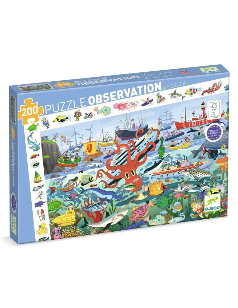 Djeco Observatiepuzzel De Geheimen van de Zee