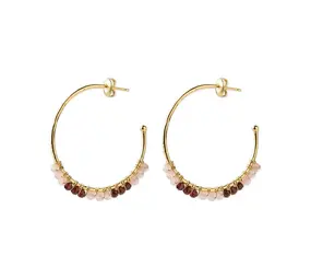 A Beautiful Story Muse Rose Quartz Garnet Earrings GP