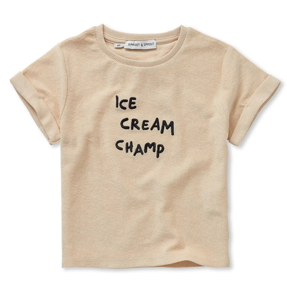 Sproet & Sprout Terry T-shirt ice cream champ - Sesame