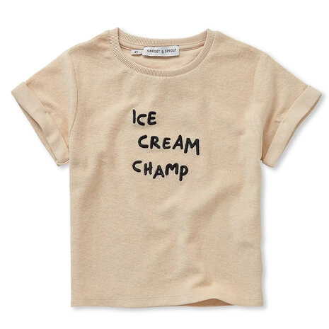 Sproet & Sprout Terry T-shirt ice cream champ - Sesame