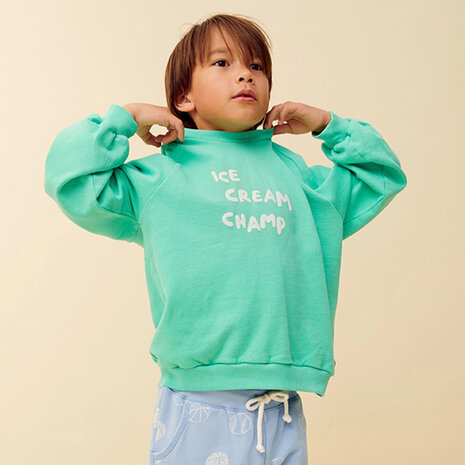 Sproet & Sprout Raglan sweatshirt ice cream champ - Jade Green