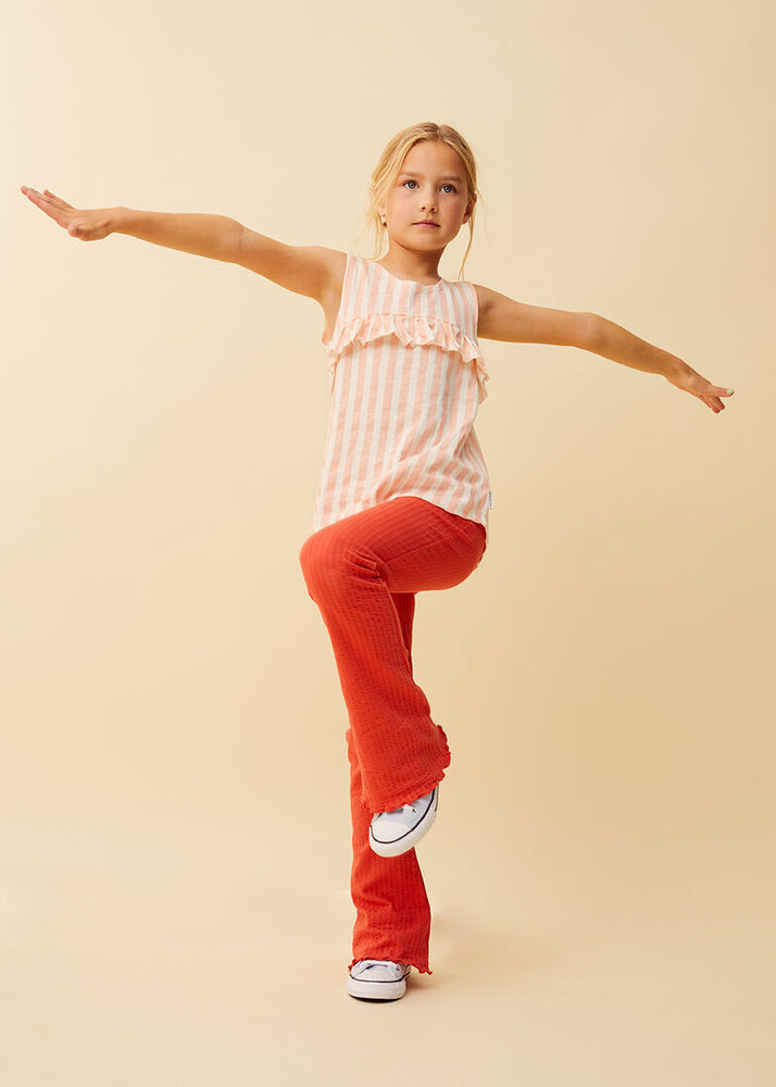 Sproet & Sprout Girls ruffle top stripes - Off-white Sproet & Sprout Girls ruffle top stripes - Off-white