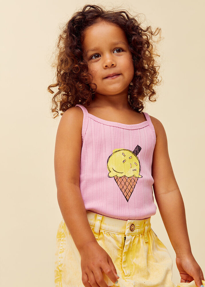 Sproet & Sprout Girls spaghetti top ice cream - Podium Pink