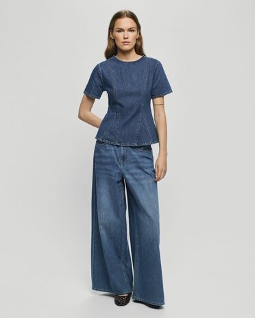 MSCH Turig Alena Pants - Mid Blue Wash