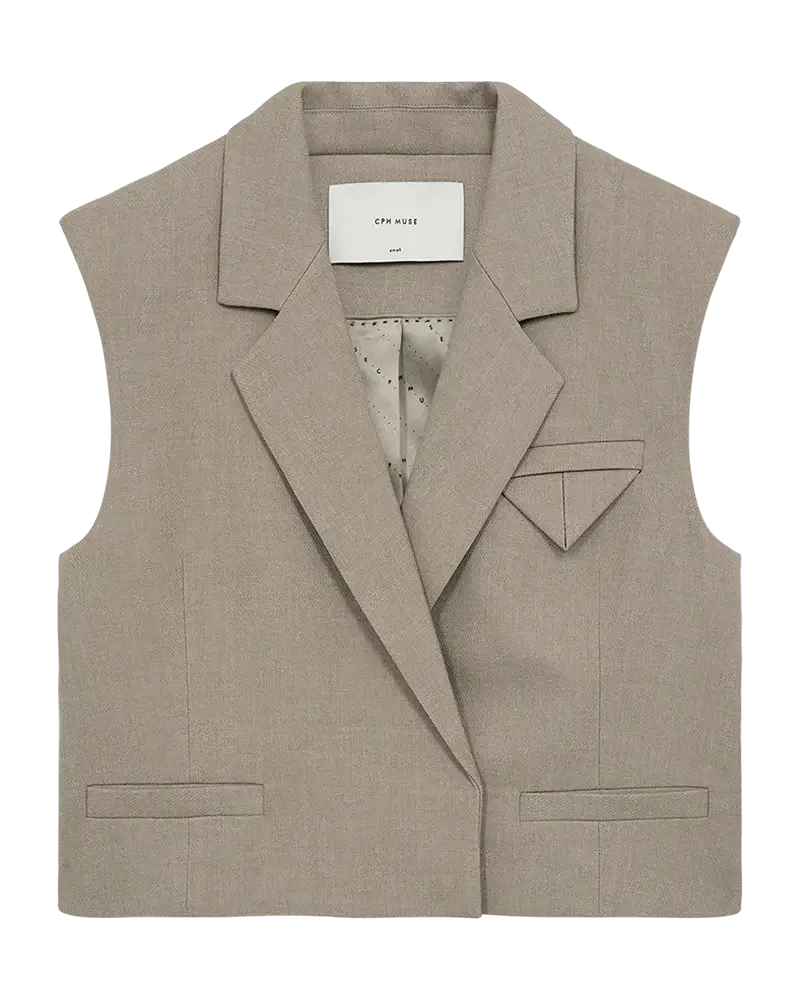 Cph Muse Tailor Short Waistcoat - Winter Twig Melange