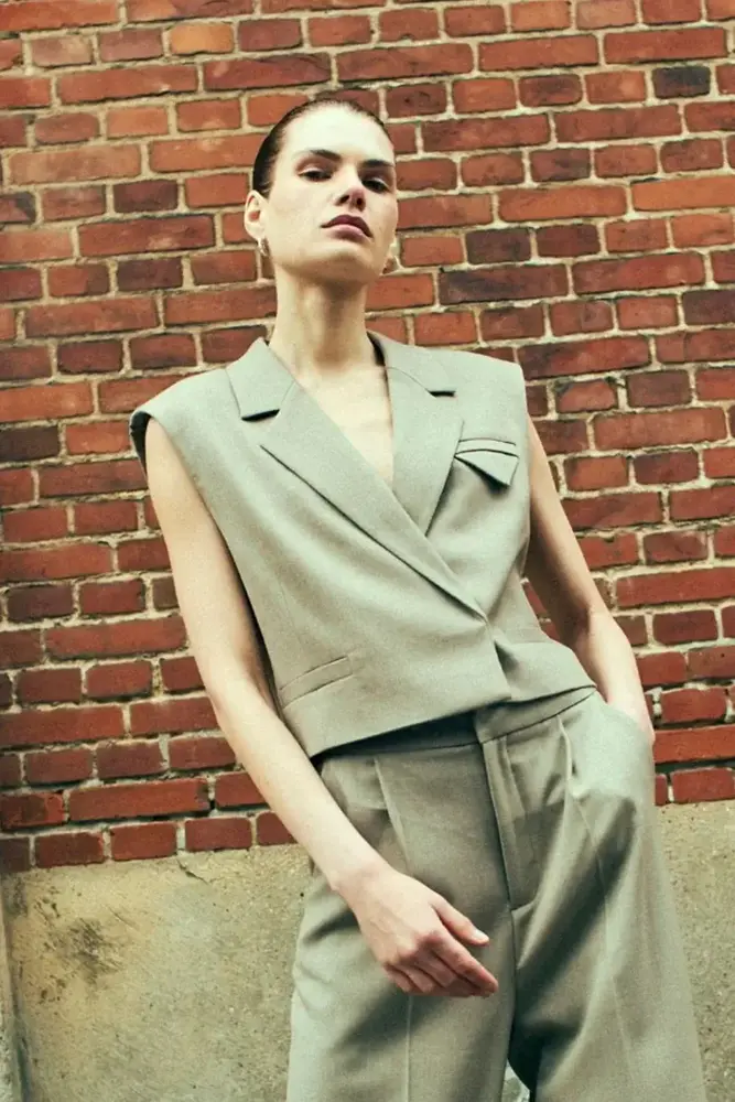 Cph Muse Tailor Short Waistcoat - Winter Twig Melange