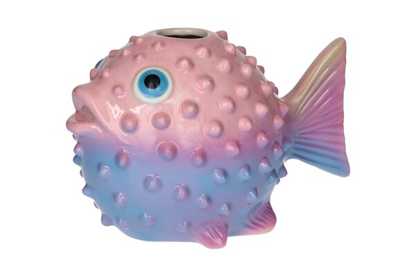 Mignon Vase Pufferfish M - Pink/Blue