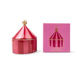Designworks Ink Ceramic Trinket Box - Pink/Red Stripe