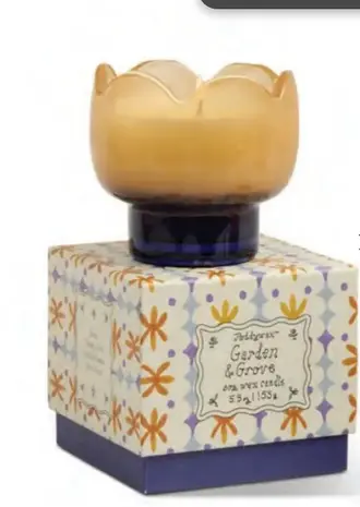 A Dopo Tulip Orange and Blue Glass Candle - Garden & Grove