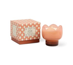 A Dopo Tulip Pink and Burnt Orange Glass Candle - Cactus Flower