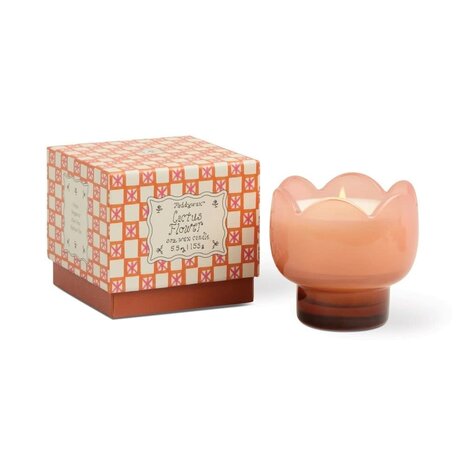 A Dopo Tulip Pink and Burnt Orange Glass Candle - Cactus Flower