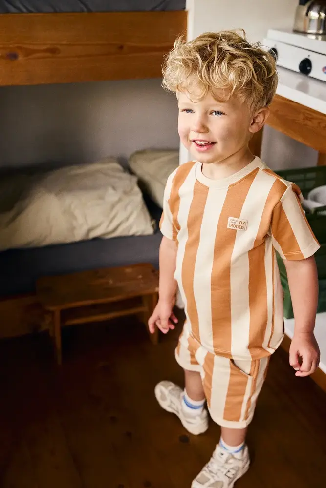 Daily7 T-shirt Big Stripe - Sandstone