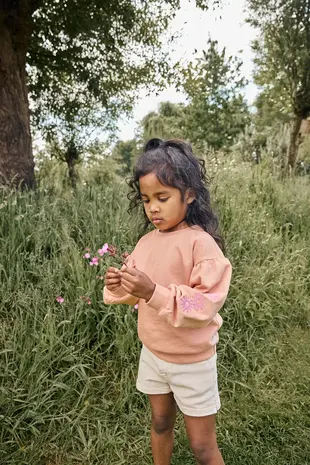 Daily7 Sweater Embroidery Sleeve - Dusty Coral