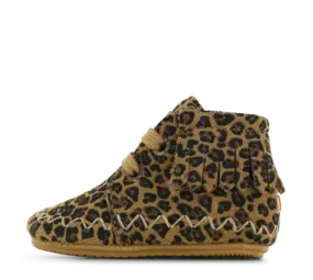 Shoesme Panterprint Babyschoentje met franjes