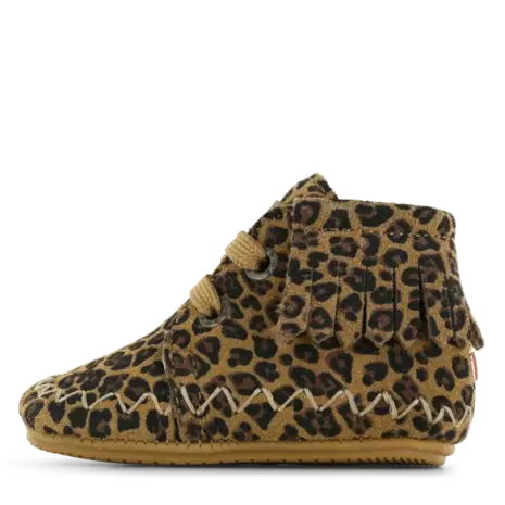 Shoesme Panterprint Babyschoentje met franjes