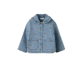 Lil' Atelier Deva Loose EMB Jacket - Medium Blue Denim Cherry