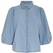 Peppercorn Nuisa Puff Sleeve Shirt - Mid Blue Denim
