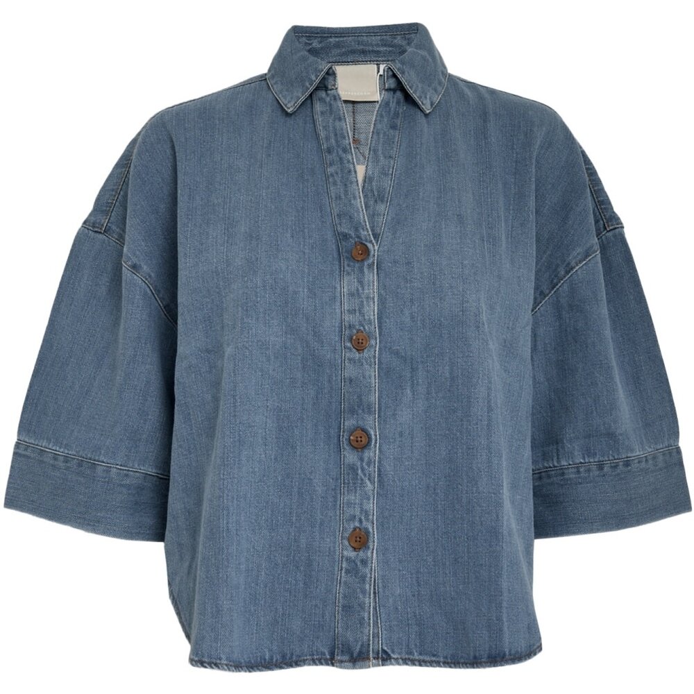 Peppercorn Noèlle Denim Shirt - Mid Blue Denim