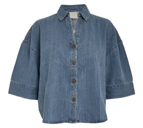 Peppercorn Noèlle Denim Shirt - Mid Blue Denim