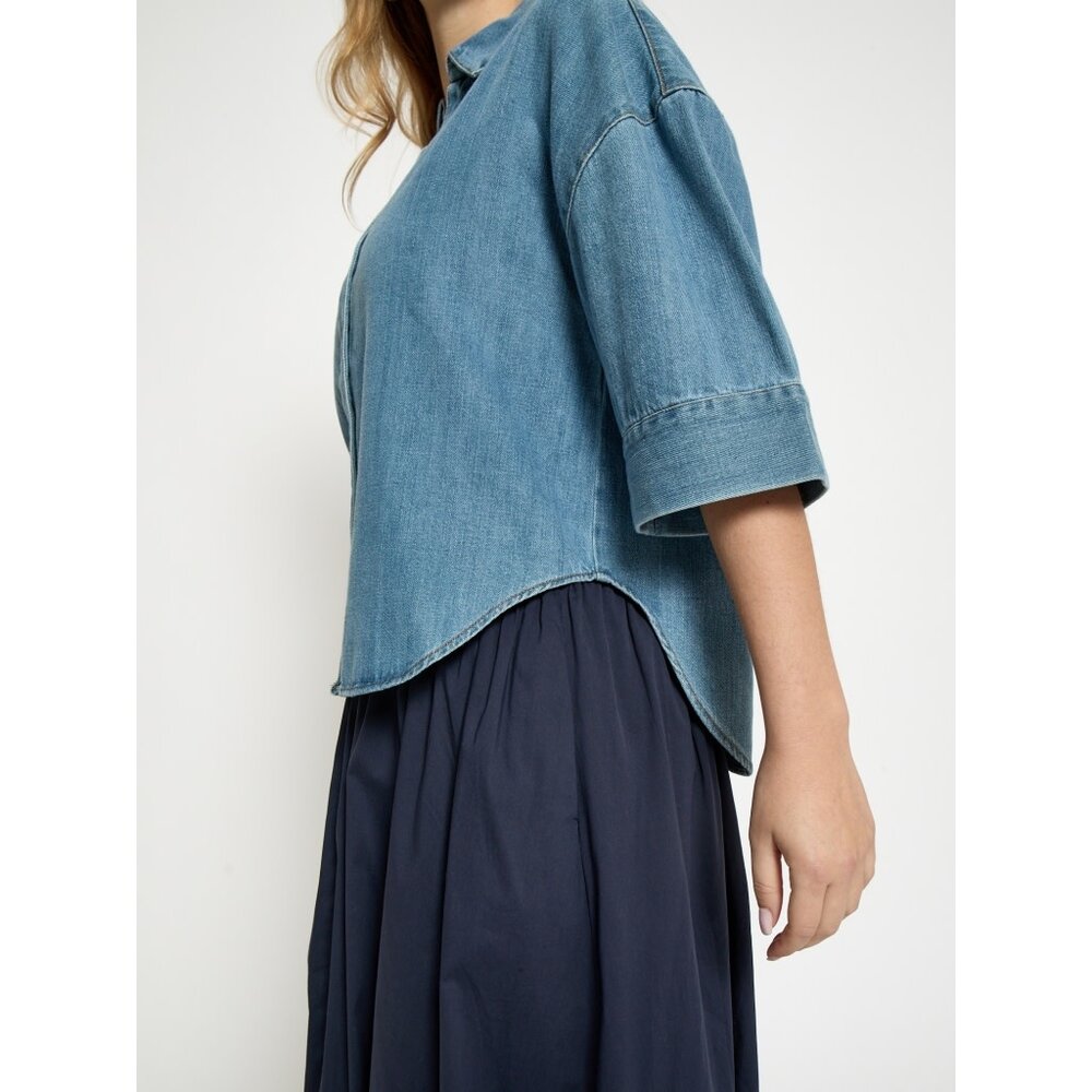 Peppercorn Noèlle Denim Shirt - Mid Blue Denim