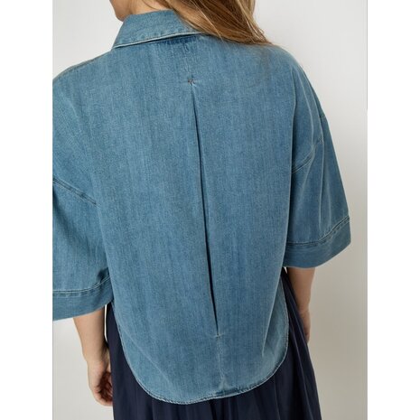 Peppercorn Noèlle Denim Shirt - Mid Blue Denim