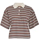 Peppercorn Naja Polo T-Shirt - Cherry Mahogany Stripe