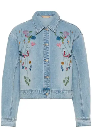 Culture Tiala Aniceta Embroidery Jacket - Light Blue Wash