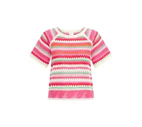 ICHI Bandie Pullover - Multicolor Stripe Azalea ICHI Bandie Pullover - Multicolor Stripe Azalea