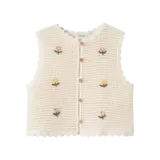 Lil' Atelier Flora Knit Vest - Coconut Milk