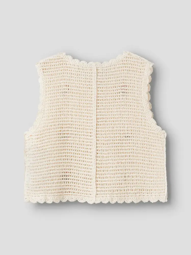 Lil' Atelier Flora Knit Vest - Coconut Milk