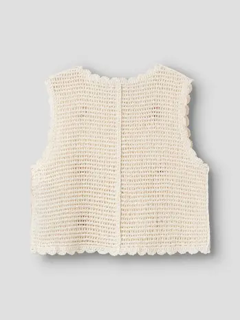 Lil' Atelier Flora Knit Vest - Coconut Milk