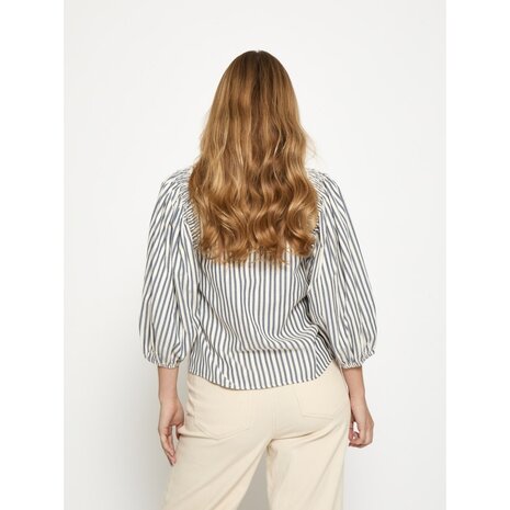 Peppercorn Ninka Blouse - Whitecap Grey Stripe