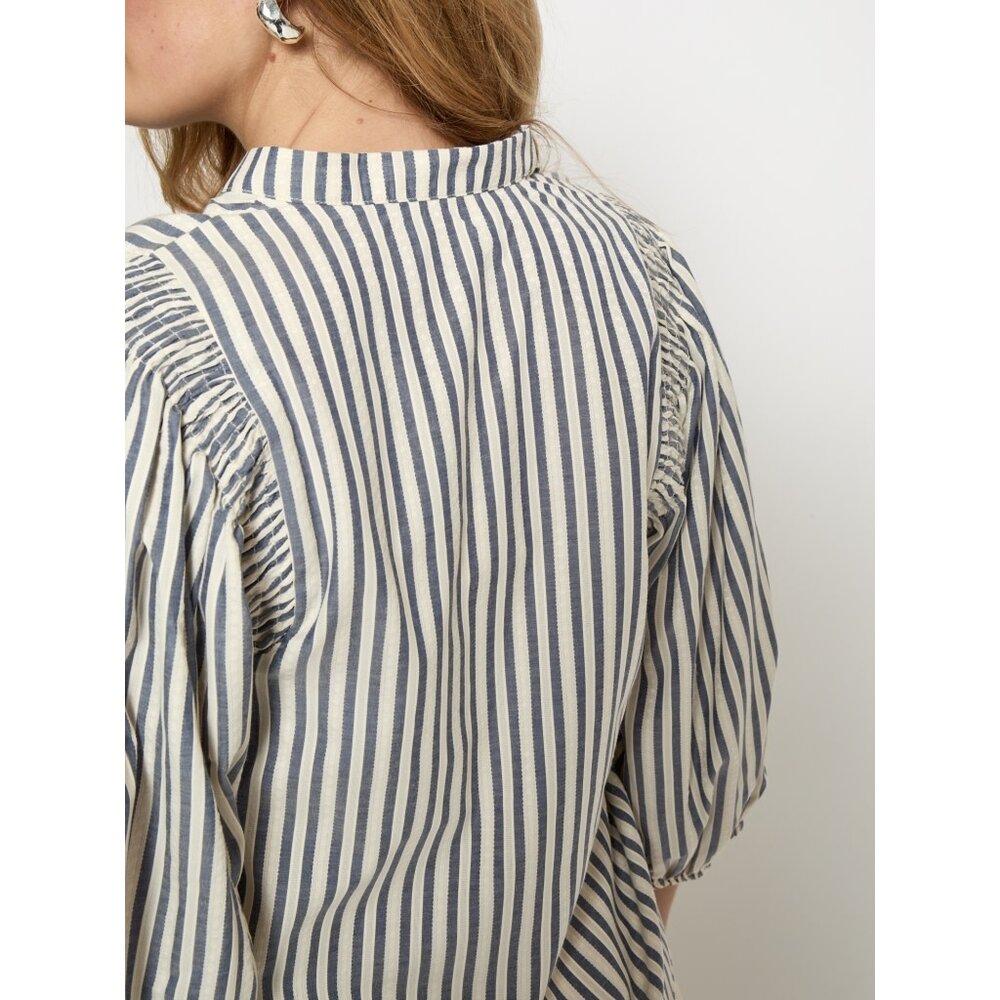 Peppercorn Ninka Blouse - Whitecap Grey Stripe