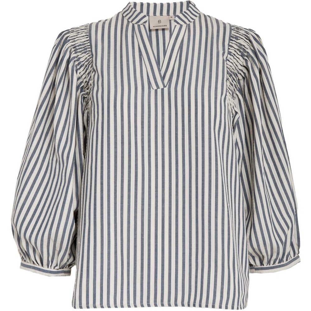 Peppercorn Ninka Blouse - Whitecap Grey Stripe