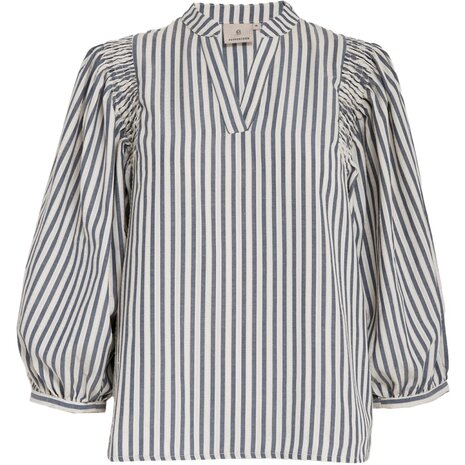 Peppercorn Ninka Blouse - Whitecap Grey Stripe