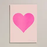 Petra Boase Risograph Print A4 - Pink Heart