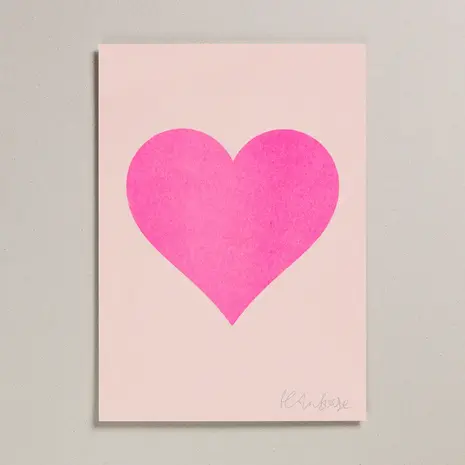 Petra Boase Risograph Print A4 - Pink Heart