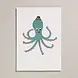 Petra Boase Risograph Print A4 - Teal Octopus