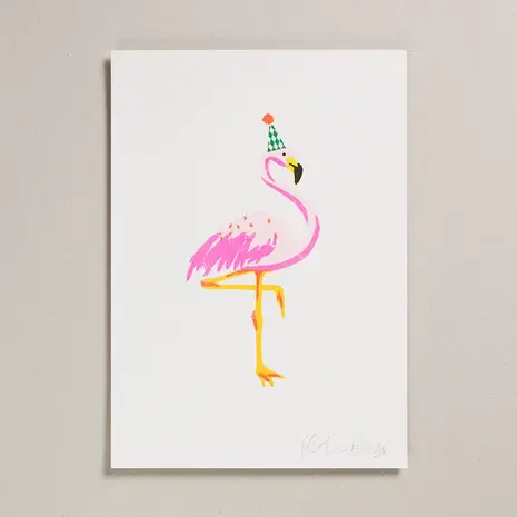 Petra Boase Risograph Print A4 - Flamingo