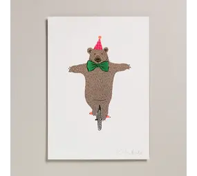 Petra Boase Risograph Print A4 - Circus Bear Petra Boase Risograph Print A4 - Circus Bear