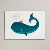 Petra Boase Risograph Print A4 - Whale