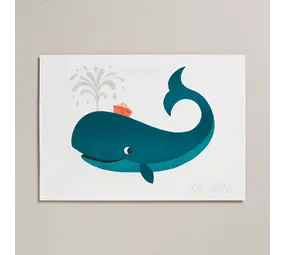 Petra Boase Risograph Print A4 - Whale Petra Boase Risograph Print A4 - Whale