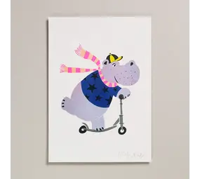Petra Boase Risograph Print A4 - Hippo Petra Boase Risograph Print A4 - Hippo